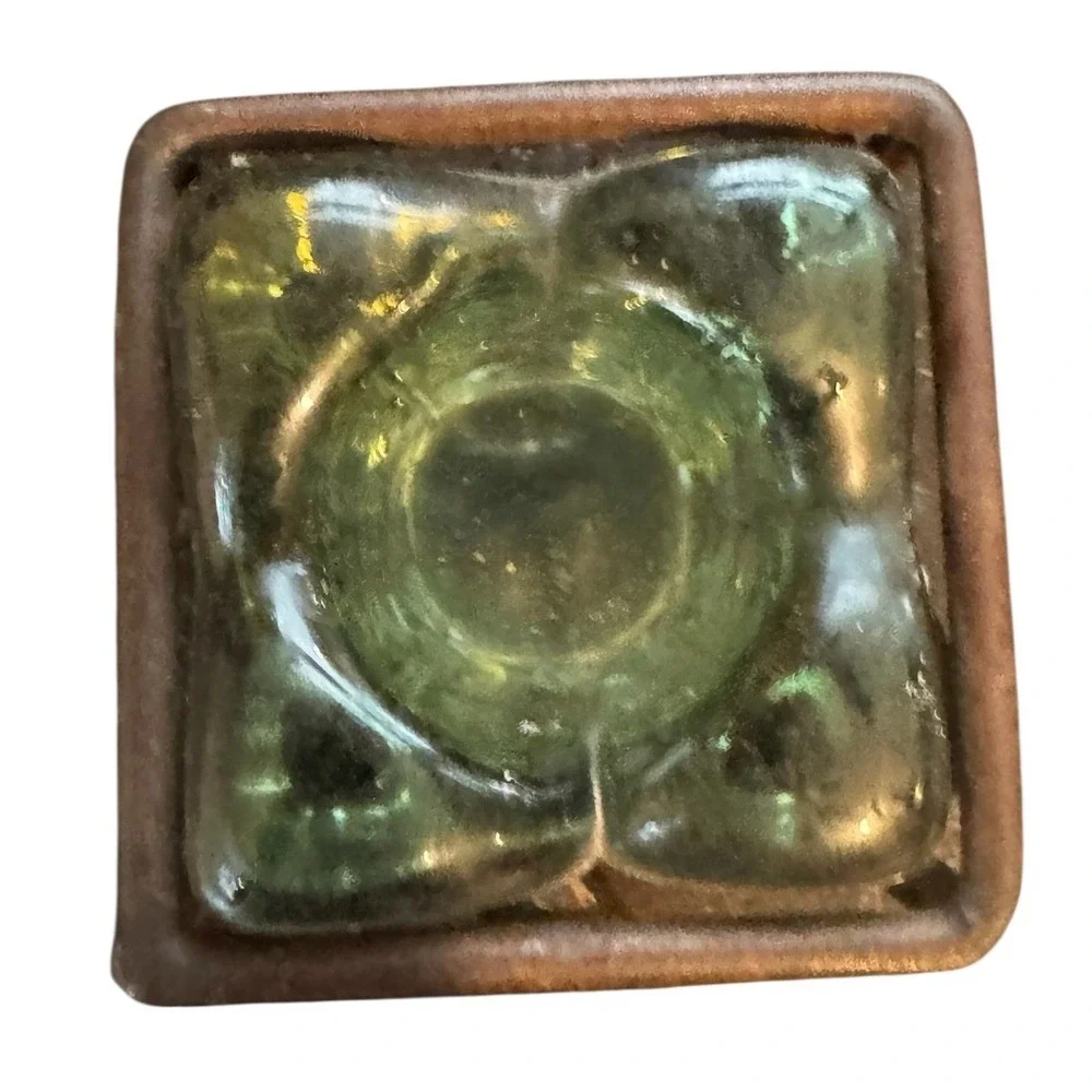 Mesa International Handcrafted Mexico Glass Wrought Iron Leaf Votive Holder